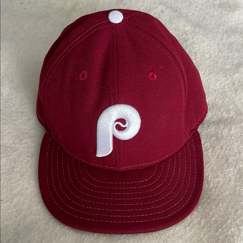 Red Baseball Cap with White Logo